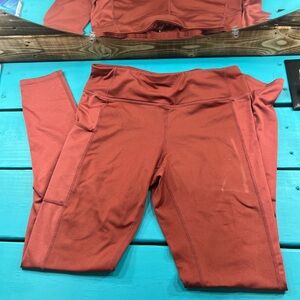 Rust Red High-Waisted Nike Dri-Fit Leggings